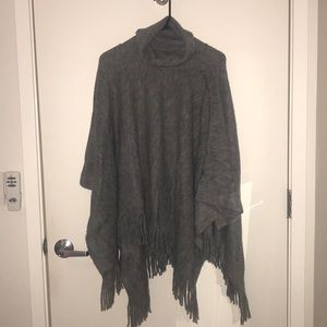 Grey Poncho Sweater